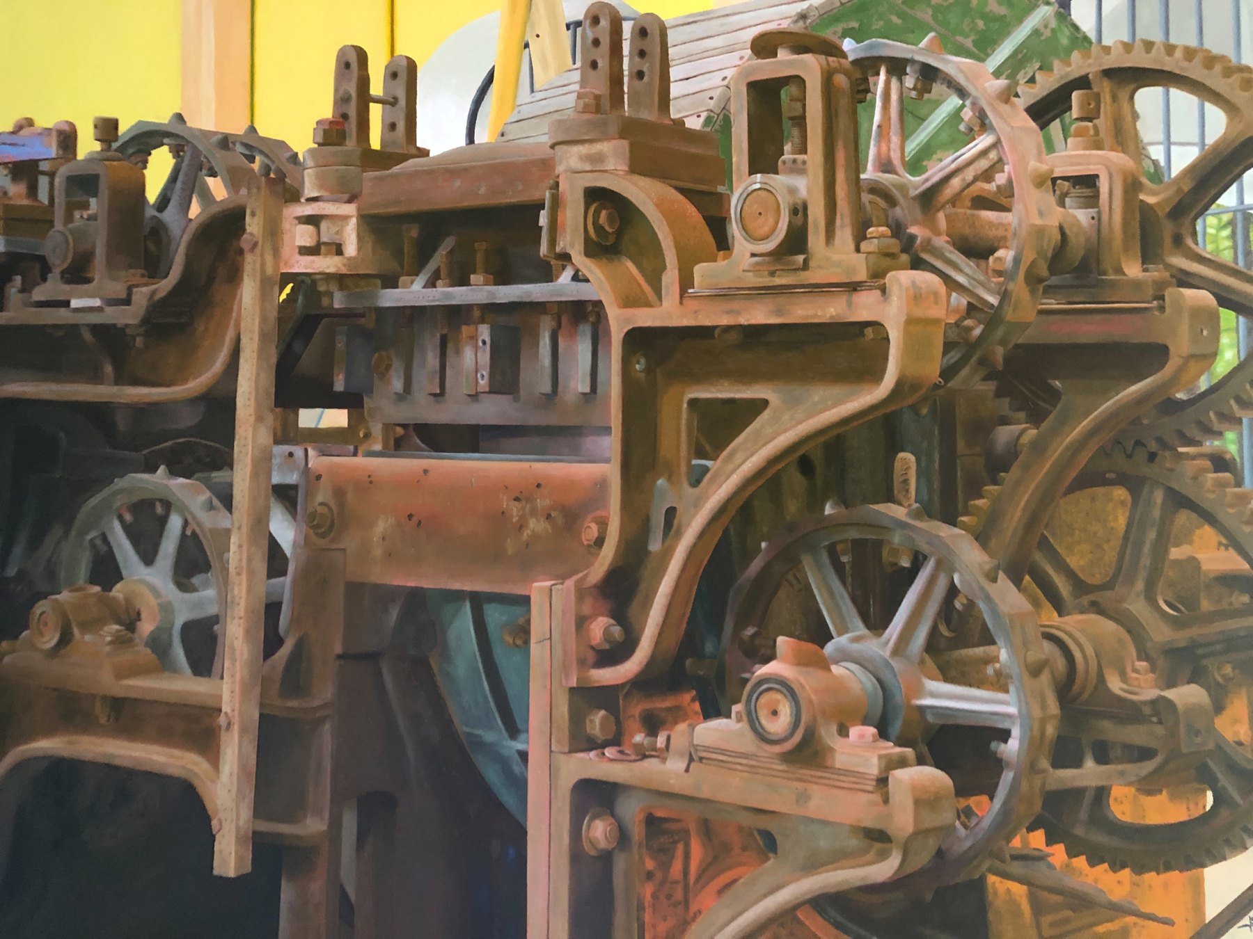 Temozon, an intricate painting of industrial machinery